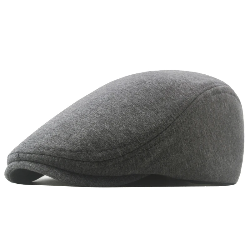 Newsboy Caps Autumn Winter Beret Hat For Men Adjustable Casual Soft Flat Hat Forward Cap British Style Peaked Painter Caps