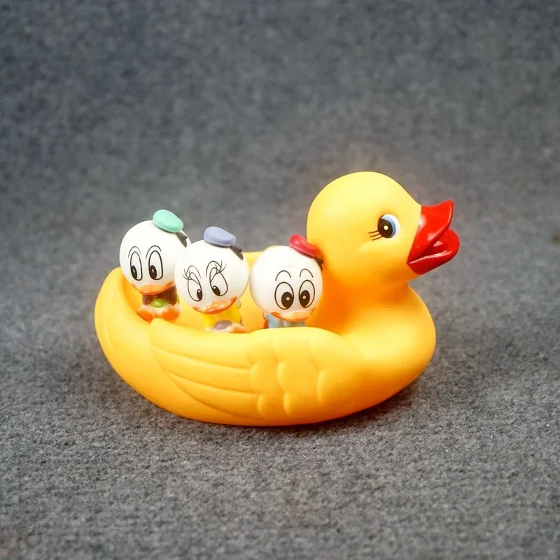 Children Bath Toy Vinyl Doll Duck Crab with 3 Baby Ducks Kids Gifts 17CM
