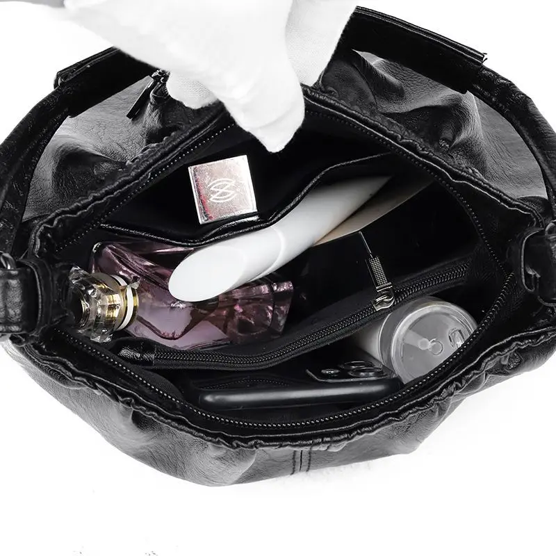 Soft Leather Small Bag 2024 New Trendy Middle-aged Women's Bag Winter Casual Versatile Portable Shoulder Messenger Bag