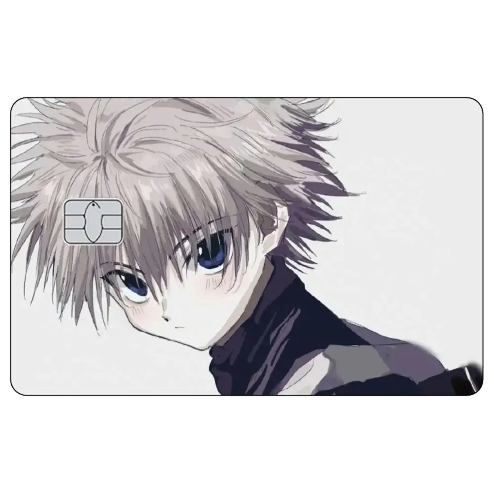 Anime HUNTER Cartoon Kreditkarte Haut Aufkleber Killua Lizenz Karte Abdeckung Aufkleber Kleine Chip Vorderseite Sammeln Dekoration