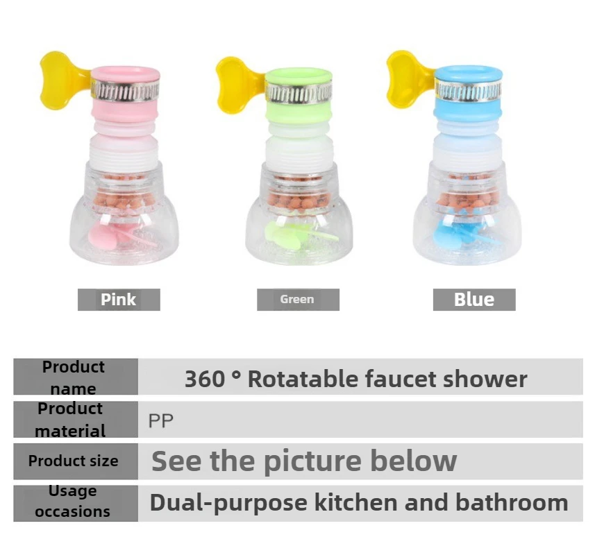 Filtri per l'acqua Rubinetto Testa antispruzzo Filtro per la purificazione dell'acqua da cucina Rotante retrattile con risparmio idrico Maifanshi