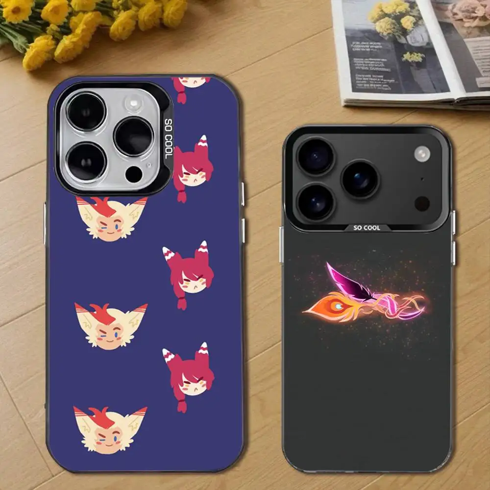 حافظة هاتف X-Xayahs وR-Rakans لهاتف iPhone 17,16,15,14,13,12,11,Pro,Max,Plus,E,Air,Mini Black Tpu