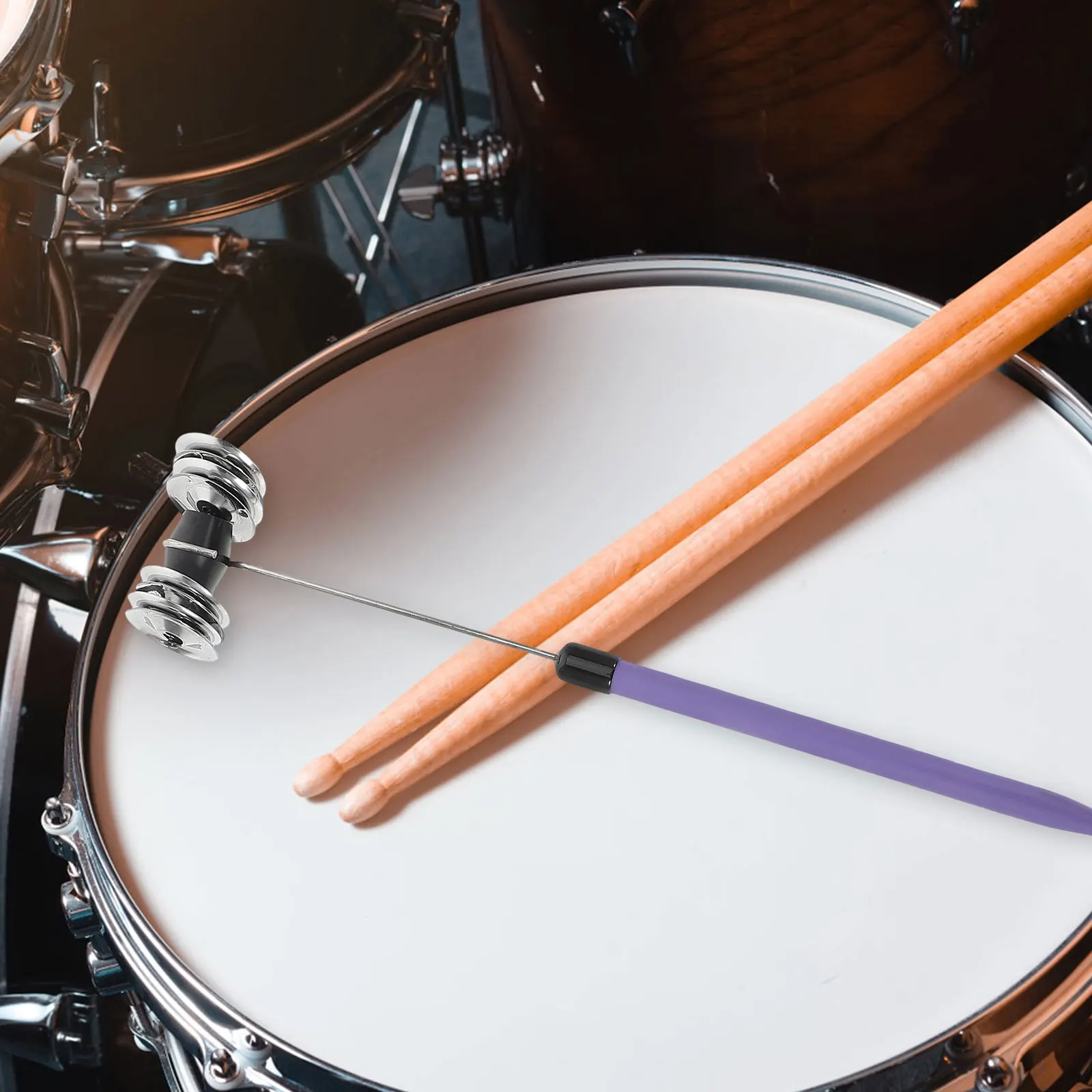 

Steel Wire Brush Violet Metal Drumsticks Rhythm Bell Attachment Excellent Elasticity Clear Sounds Multifunctional Design