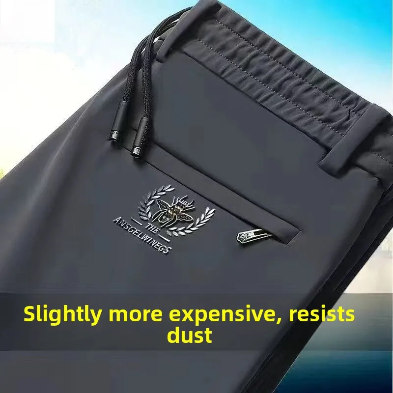 

Men's Casual Fce Lined Elastic Waist Straight Leg Long Pants Warm Autumn Winter New Sle Loose Fit Comfortable Polyester ...