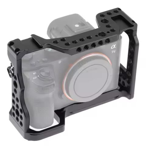 Camera Cage for Sony A9 A7RIII A7III A7M3 Cameras Aluminum Alloy Camera Rabbit Cage with Cold Shoe Mount for Led Light