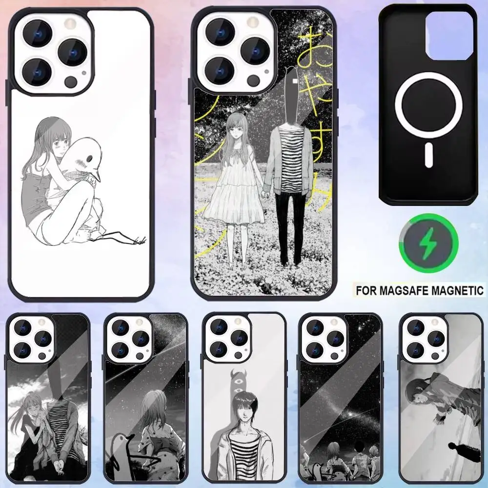 

Goodnight O-Oyasumi Punpun Phone Case For iPhone17,16,15,14,13,12,11 Plus,Pro Max Magnetic For Magsafe Wireless Charging