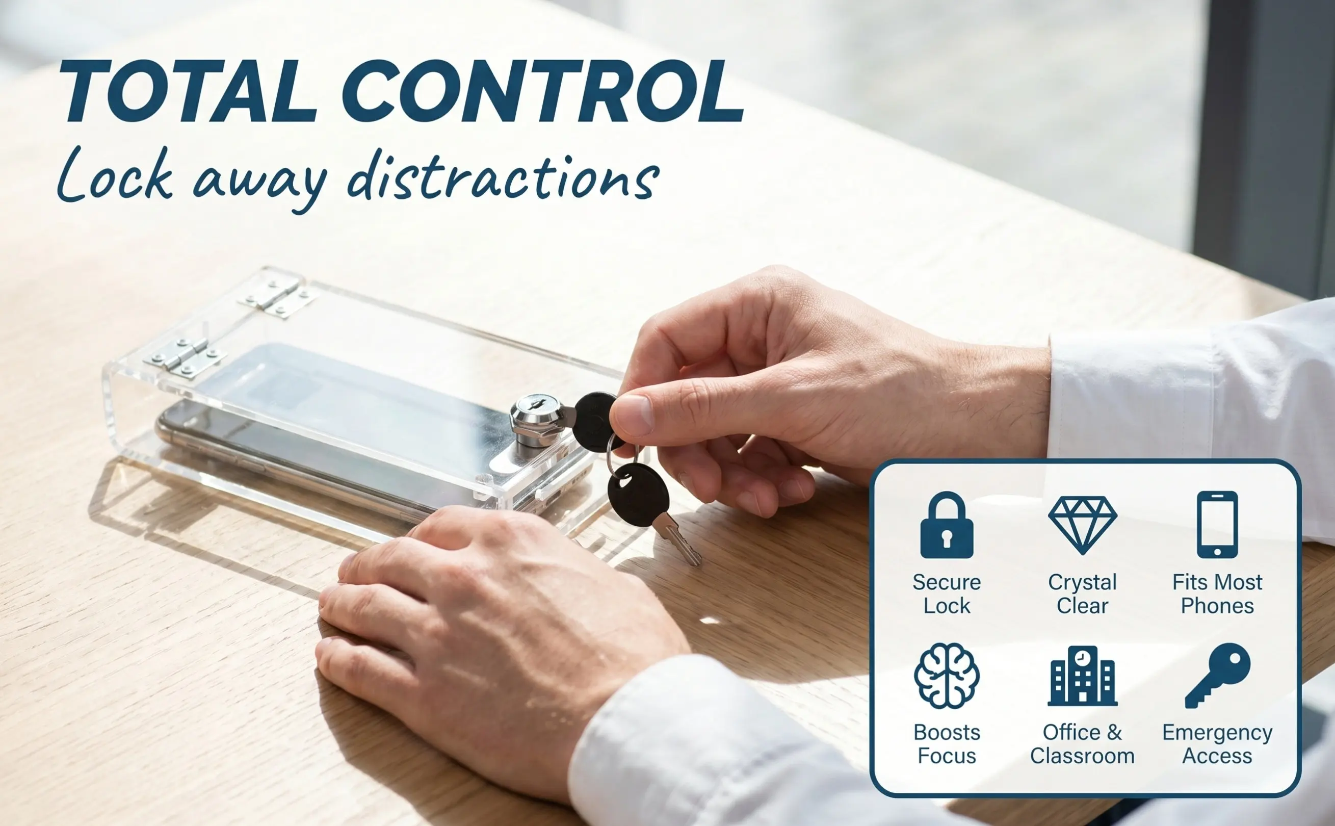 携帯電話収納ボックス、透明ロックケース、従業員用、5mm穴、丈夫なオフィス用品、携帯電話用ロックボックス、電子ロッカー。