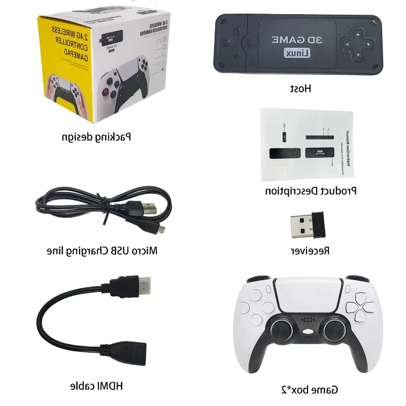 U9 PRO Video Game Console 128G Built-in 12000 Games Retro Handheld TV Game Console Wireless Controller Game Stick For PS1/GBA/GB