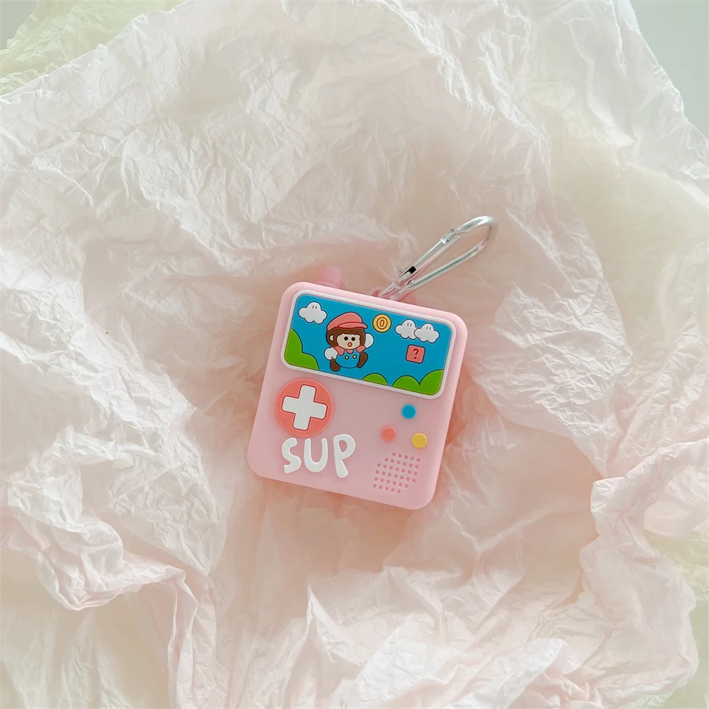 لطيف الكرتون لعبة وحدة التحكم الوردي سيليكون سماعة غطاء لسامسونج غالاكسي براعم برو سماعة حالة ل غالاكسي براعم لايف براعم 2pro