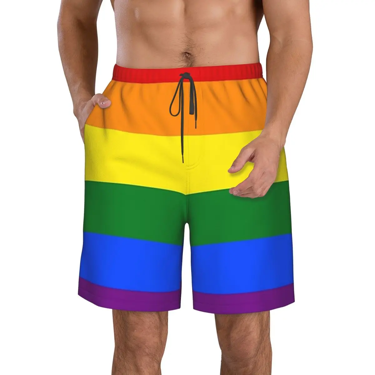 Gay Pride LGBT Flag LGBTQ Rainbow Pride Parade Trunks Beach Board Shorts Casual Quick Dry Swim Summer Men Pants