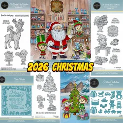 2026 Christmas Flower Leaves Square Circle New Metal Cutting Dies DIY Scrapbooking Photo Album Decorative Embossing Paper