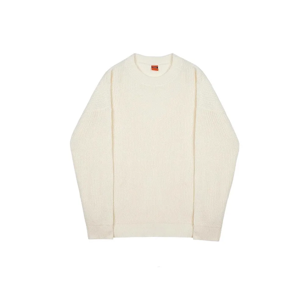 

Мужской вязаный свитер на осень-зиму, круглый, японский, повседневный, теплый, базовый слой, полиэфирное волокно