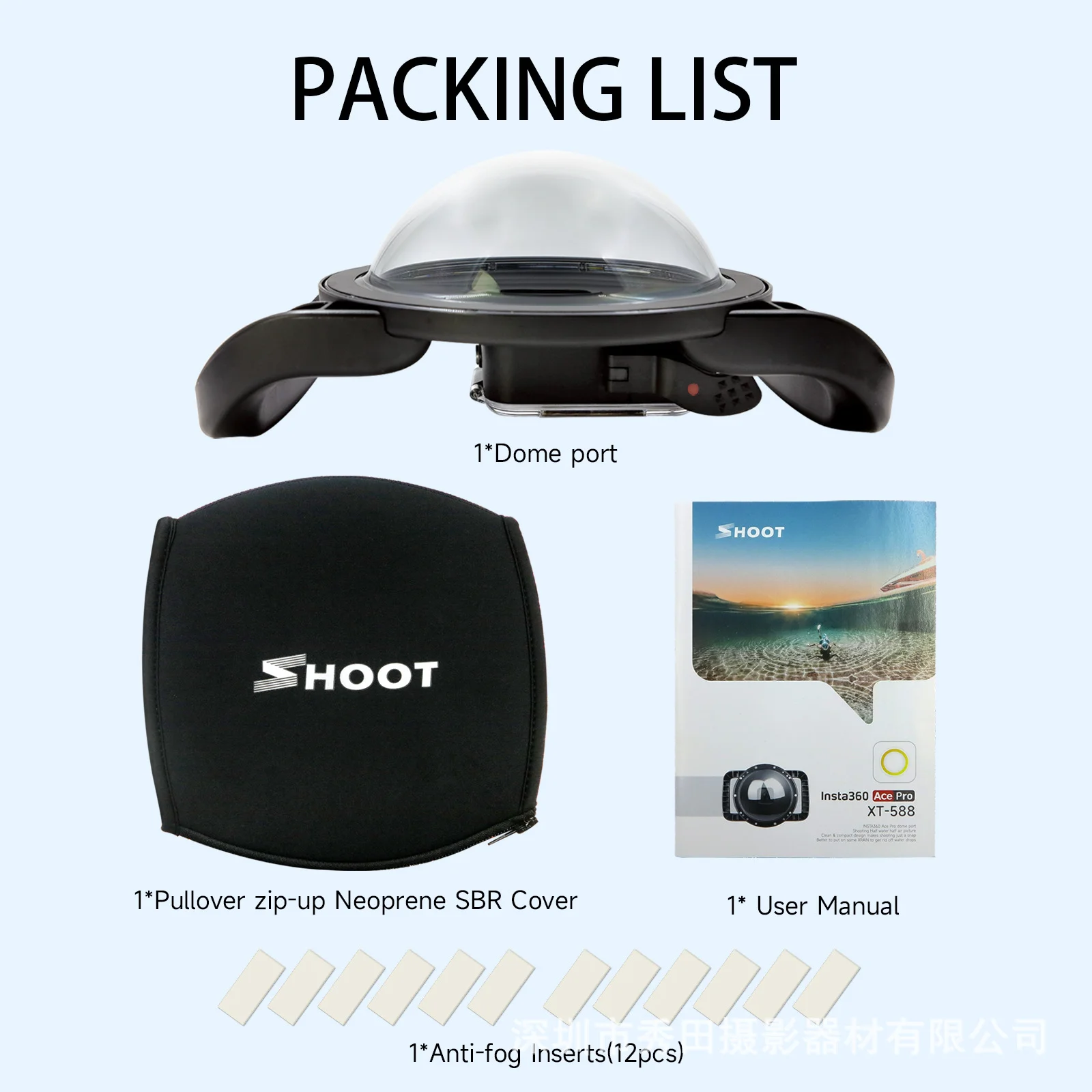 30M Waterproof Dome Port Underwater Housing Case With Floating Handle Trigger For Insta360 ACE Pro