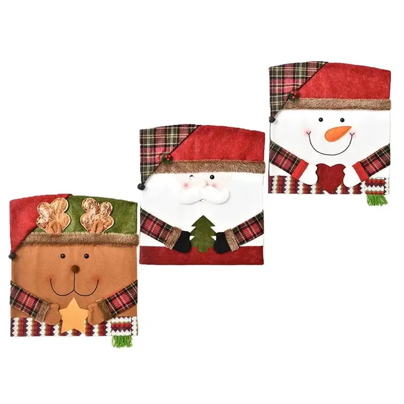 

AEE2-Рождественский набор стульев, украшение, набор стульев, набор табуретов, фигурка, чехол на стул, кухня, ресторан, рождественское украшение