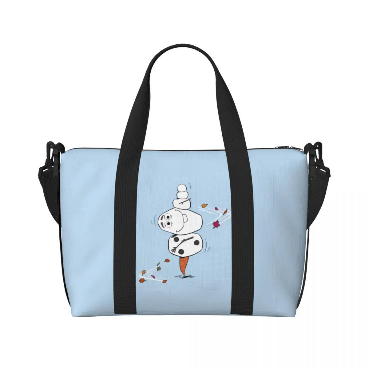 

Custom Frozen Tote Bag Women Large Capacity Snowman Beach Gym Shoulder Travel Bag