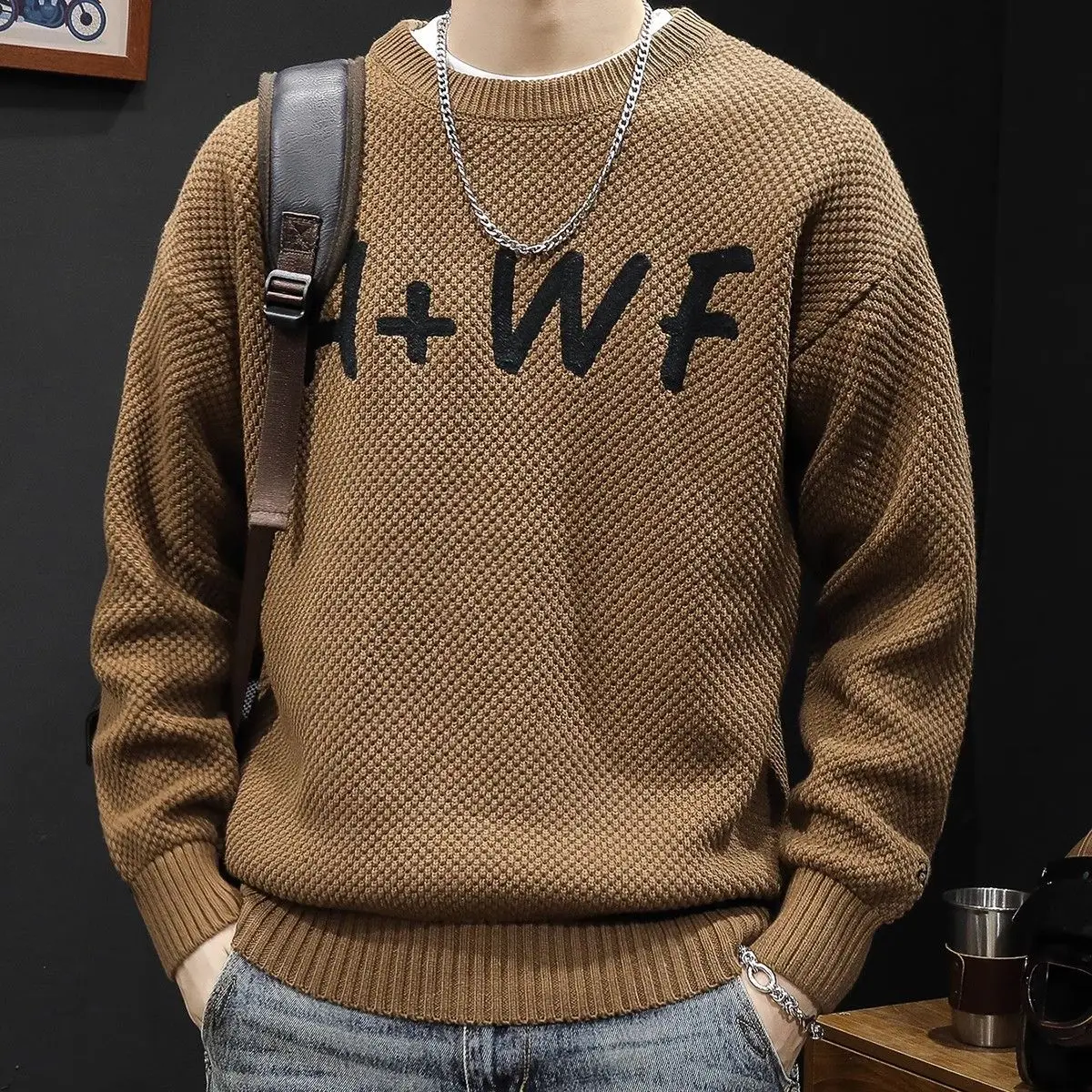 سترة عمال أمريكية للرجال ثقيلة الوزن للخريف والشتاء غزل ثي فضفاض مناسب طويل Sve round Ne Base irt ملابس خارجية...