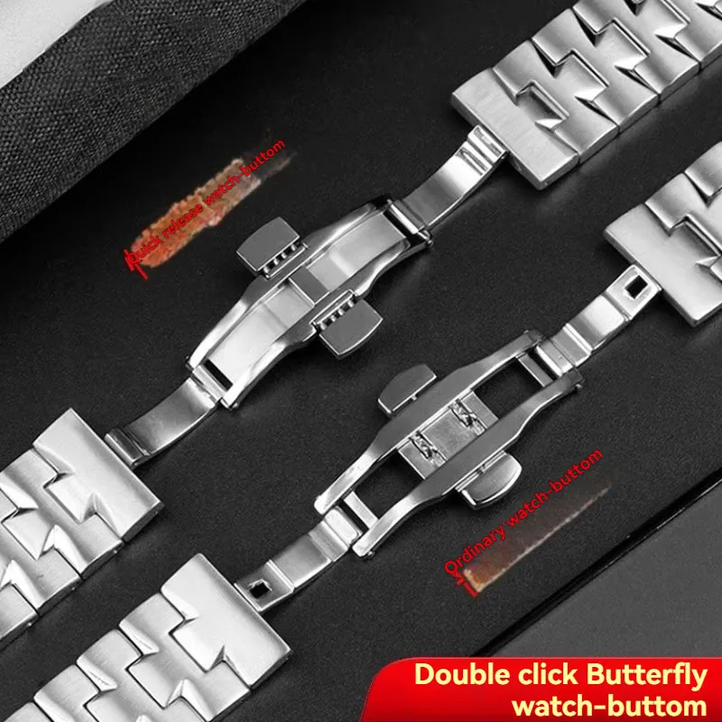 Für Vacheron Constantin Uhrenarmband VC Längs- und Quervierzeiger 47040 47660, konvexes Uhrenarmband aus massivem Edelstahl