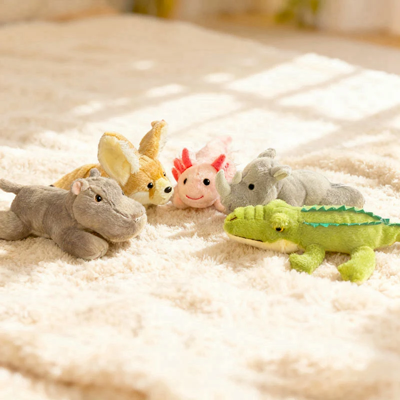 25cm Pluszowa Zabawka Salamandra Aligator Hipopotam Nosorożec Urocze Wypchane Maskotki Kreskówkowe Poduszki Kawaii Prezent Urodzinowy Świąteczny dla Dzieci