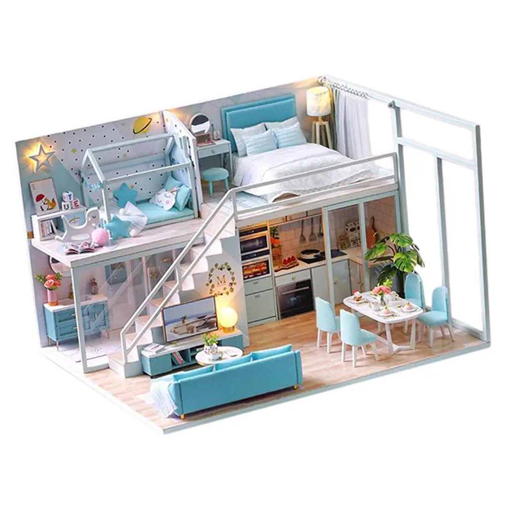 1:24 Schaal Poppenhuis Miniatuur Diy Kit Creatieve Kamer Accessoires Perfect Diy Cadeau Voor, Liefhebbers En Gezinnen