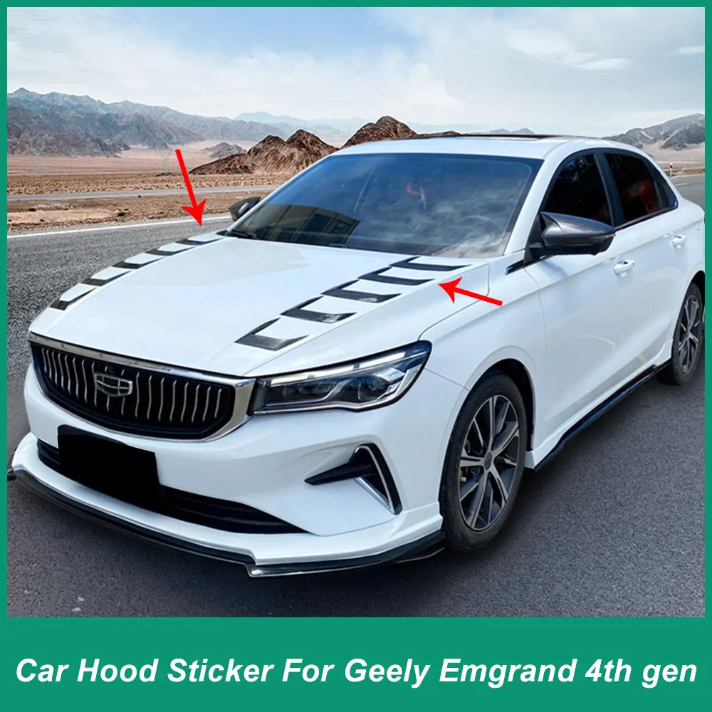 

Для Geely Emgrand 4-го поколения Proton S70 2022-2024 декоративная наклейка на передний капот, направляющая пластина спойлера, автомобильные детали, черный A