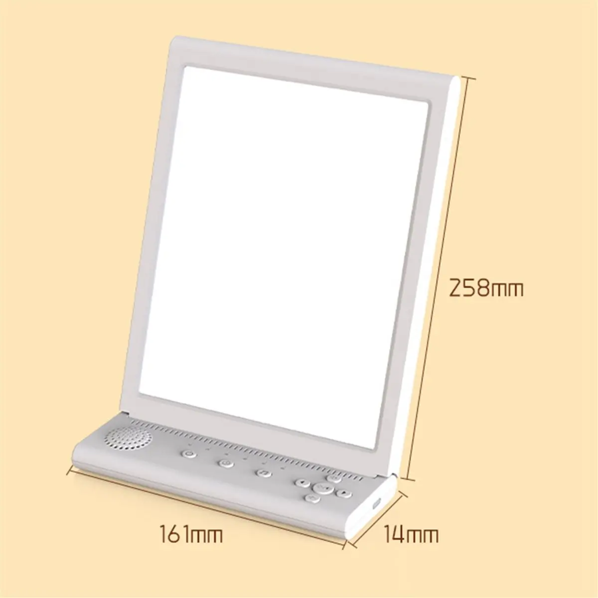A49T Light Therapy Lamp with White Noise Speaker 10000 Lux 3000-6500K SAD Treatment Lamp Timer Function Happy Sunlight Lamp