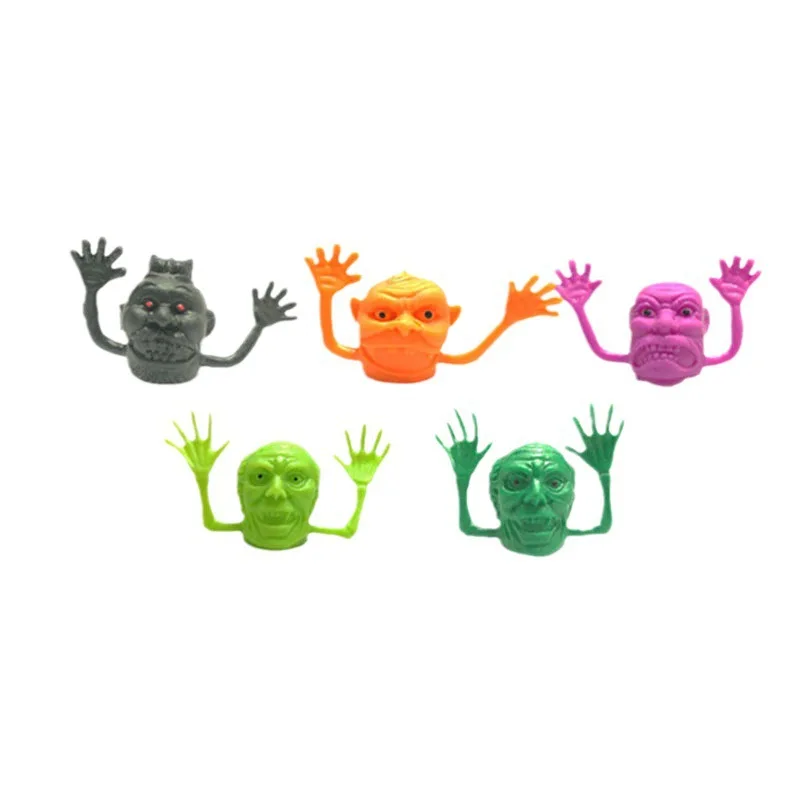 10Pcs Halloween Simulation Ghost Finger Puppet Toys Creative Skull Finger Caps Dolls Kids Storytelling Interactive Toy Props