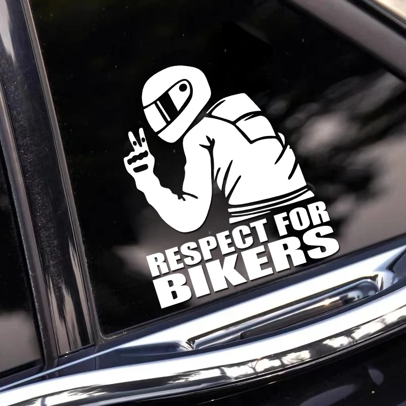 1 Unit respect for bikers Vinyl Car Windshield Decals, Glass Motorcycle Window Style Accessories