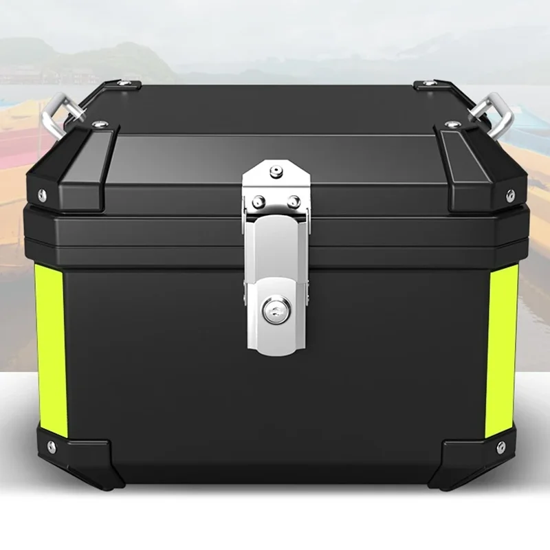 45L Motorcycle Helmet Box Tail Rear Luggage Storage Tool Cases Lock ABS material Motorcycle trunk with large capacity removable