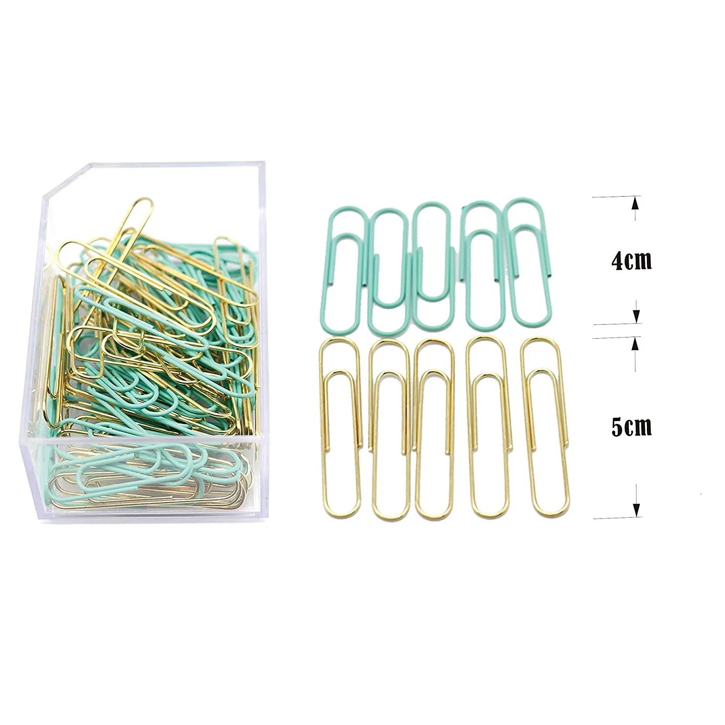 Gold Binder Clips And Paper Clips Set (3-In-1 Boxed) For Office School Supplies Teachers Classroom Daily Use