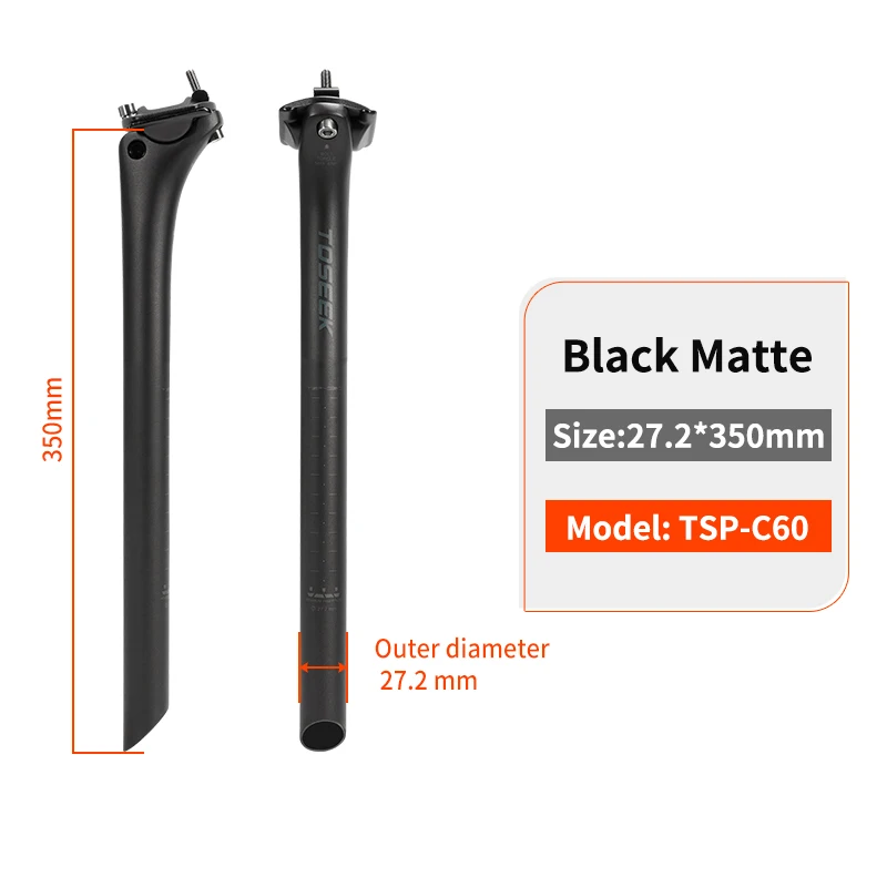 トレック　シートポスト　カーボン　long Tofek-マウンテンバイク用カーボンシートポスト,軽量,27.2mm, 31.6mm