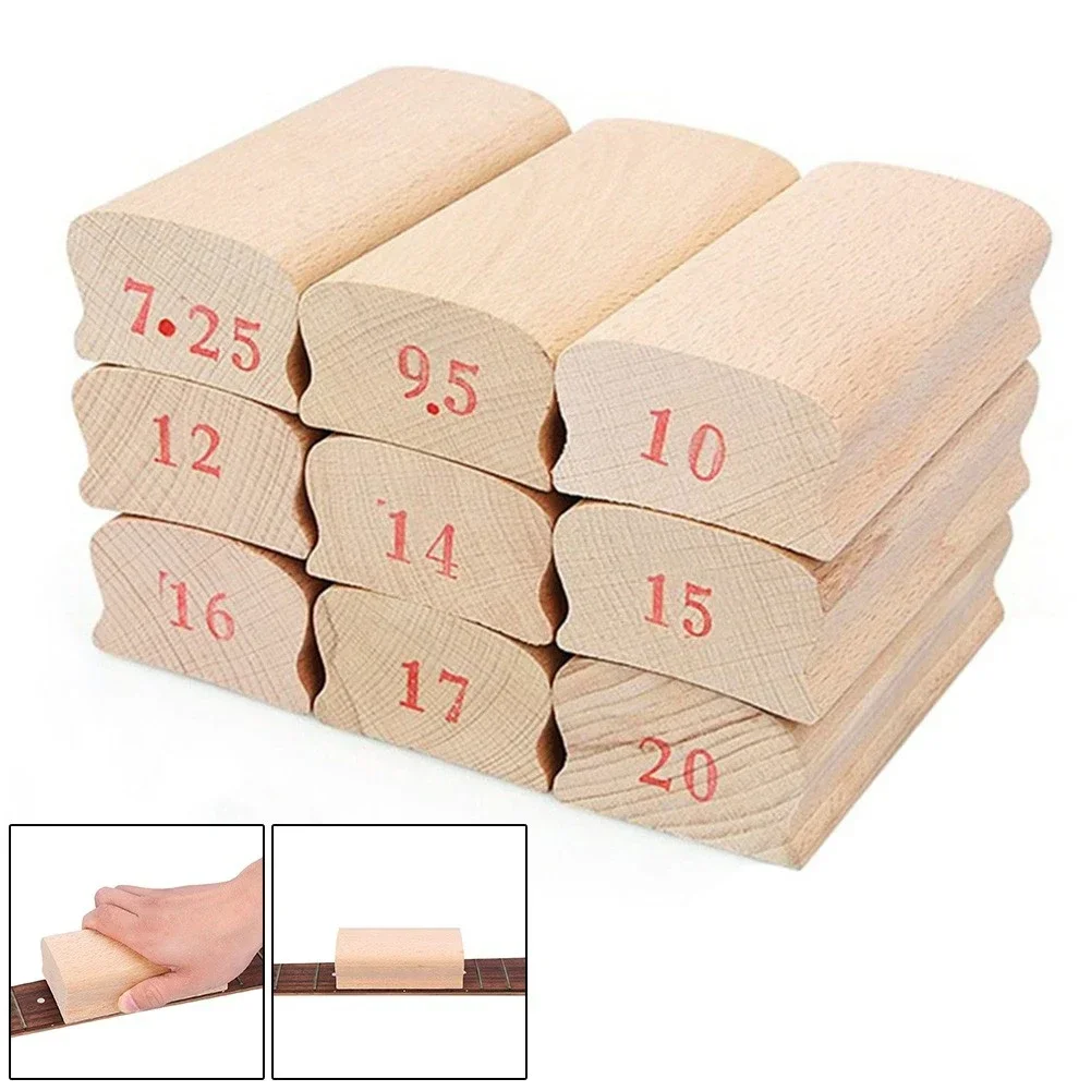 Wooden Guitar Radius Sanding Block Fret Leveling Fingerboard Luthier Tool For Shaping Radiused Fretboard Guitar Parts