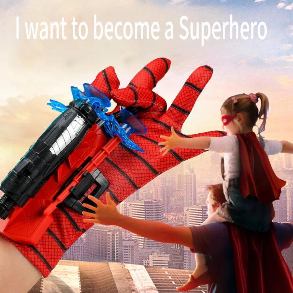 SpiderMan Hero Launcher Rotante Giocattoli per bambini Gioco di ruolo Set di lanciatori di guanti Set di giocattoli da polso Giochi di oggetti di scena Regalo di compleanno per bambini