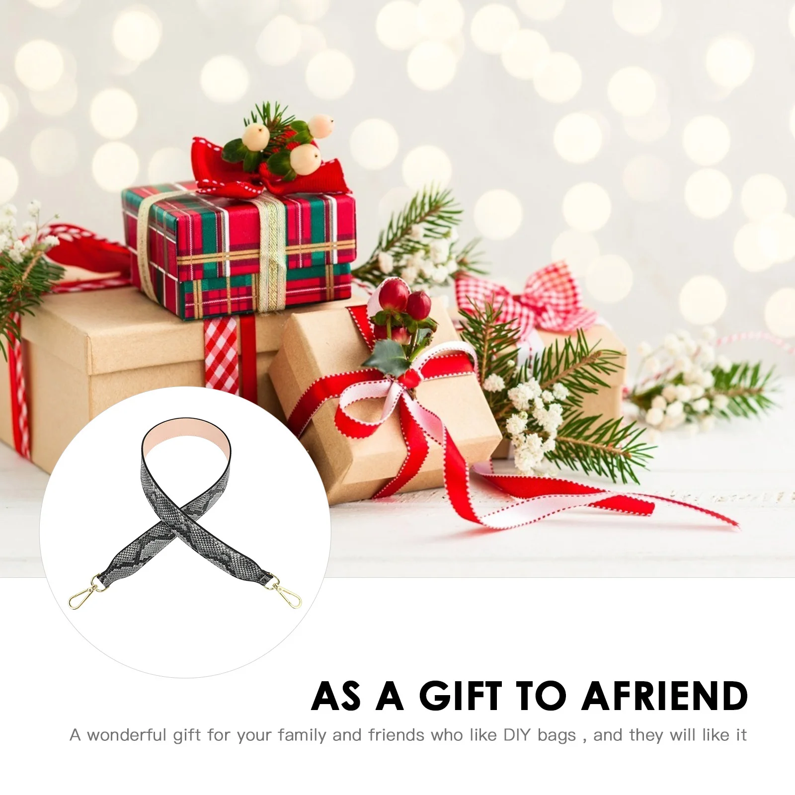 

Bag Strap Snakeskin Design Crossbody Shoulder Bag Accessories Smooth Surface DIY Fashionable Wide Shoulder Strap