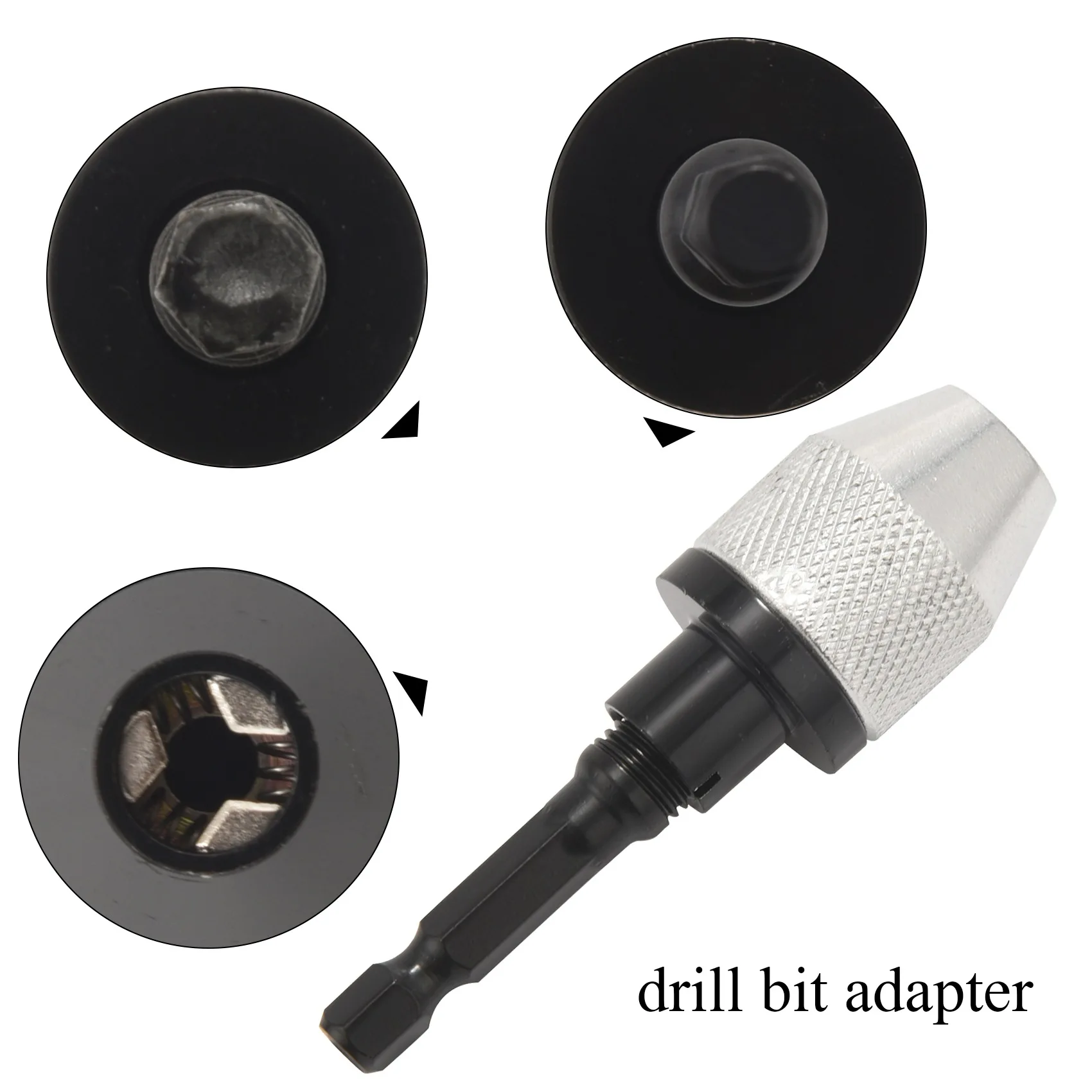B-Est 3 pezzi Mandrino per trapano senza chiave Adattatore per trapano convertitore per mandrino autoserrante con codolo esagonale da 1/4 di pollice per strumento per trapano a percussione