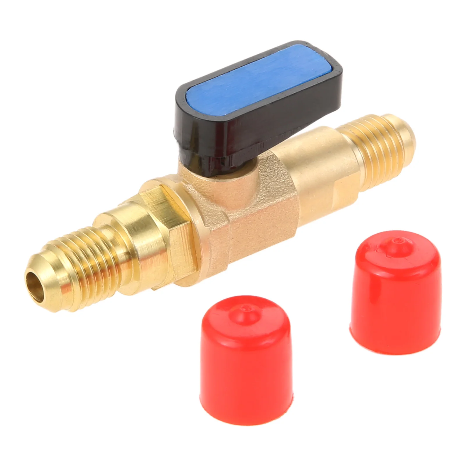 Adapter zaworu kulowego czynnika chłodniczego 1/4 "Adapter SAE klimatyzator prosty zawór odcinający do klimatyzacji HVAC pasuje do R134A R22 R12 R410A