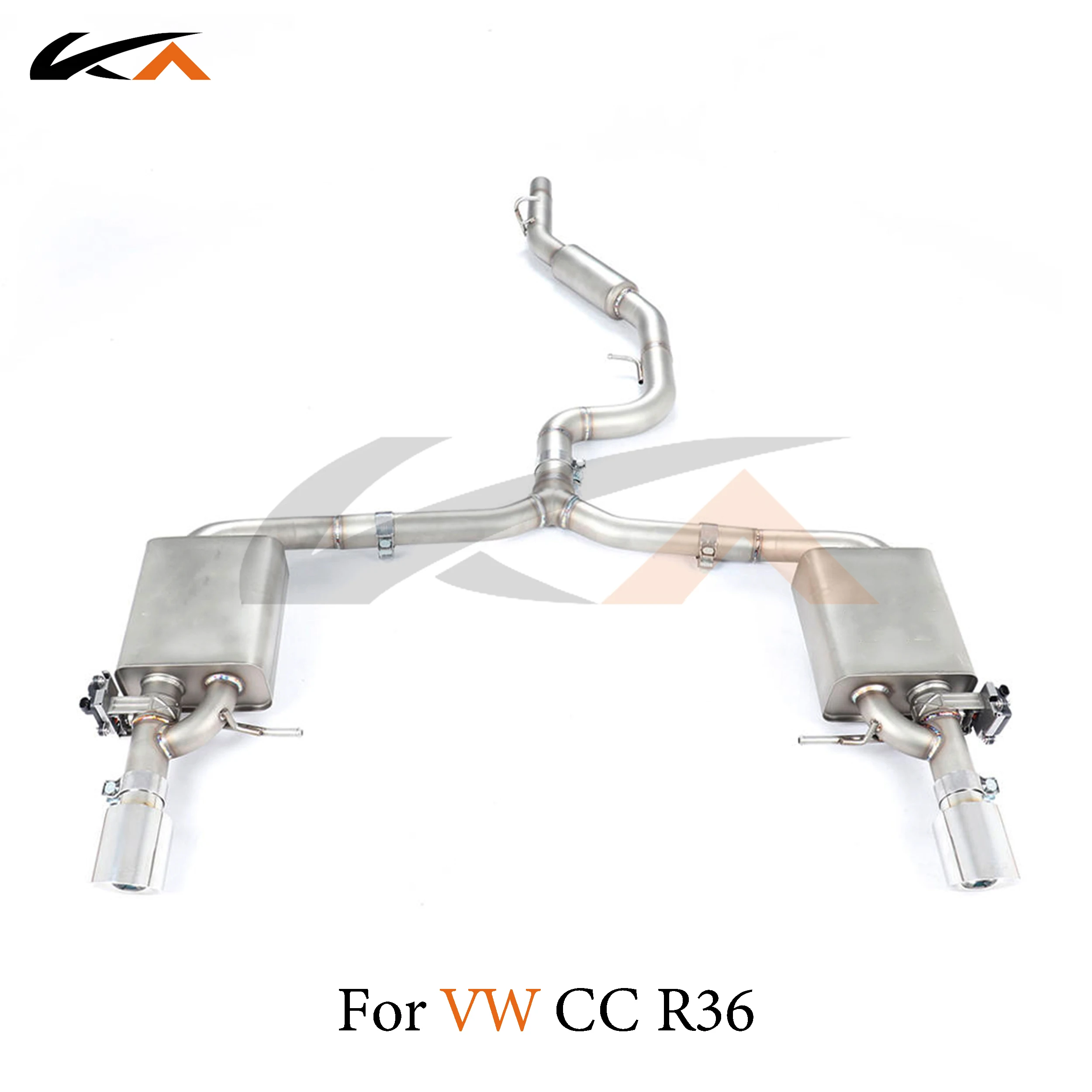 KA Tuning exhaust system stainless catback for VW CC R36 3.6 rear section performance muffler valve