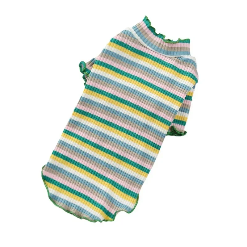 

Cotton breathable spring and autumn puppy dog clothes cat bottoming shirt small dog Bichon autumn clothes