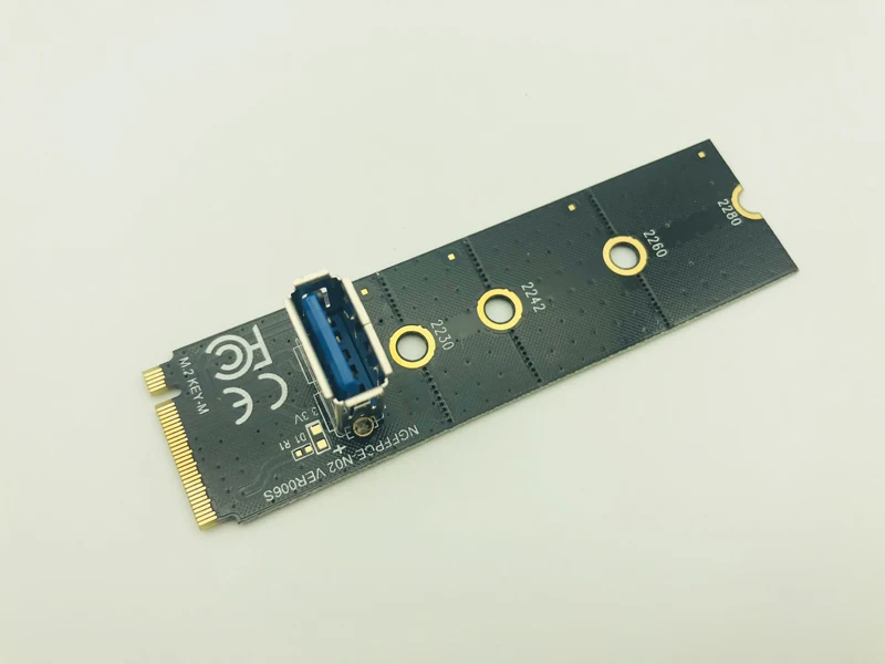 채굴 Pcie 라이저 카드, 새로운 슬롯 전송 카드, 2242, 2230, 2260, 2280mm M2 NGFF 라이저 익스텐션 카드용, NGFF M.2 에서 PCI-E X16, 10 개