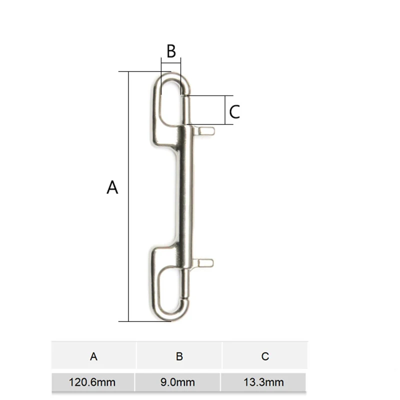스쿠버 다이빙용 스테인리스 스틸 더블 엔드 볼트 스냅 후크, 반려동물 가죽 끈, 카메라 스트랩, 키체인 해먹