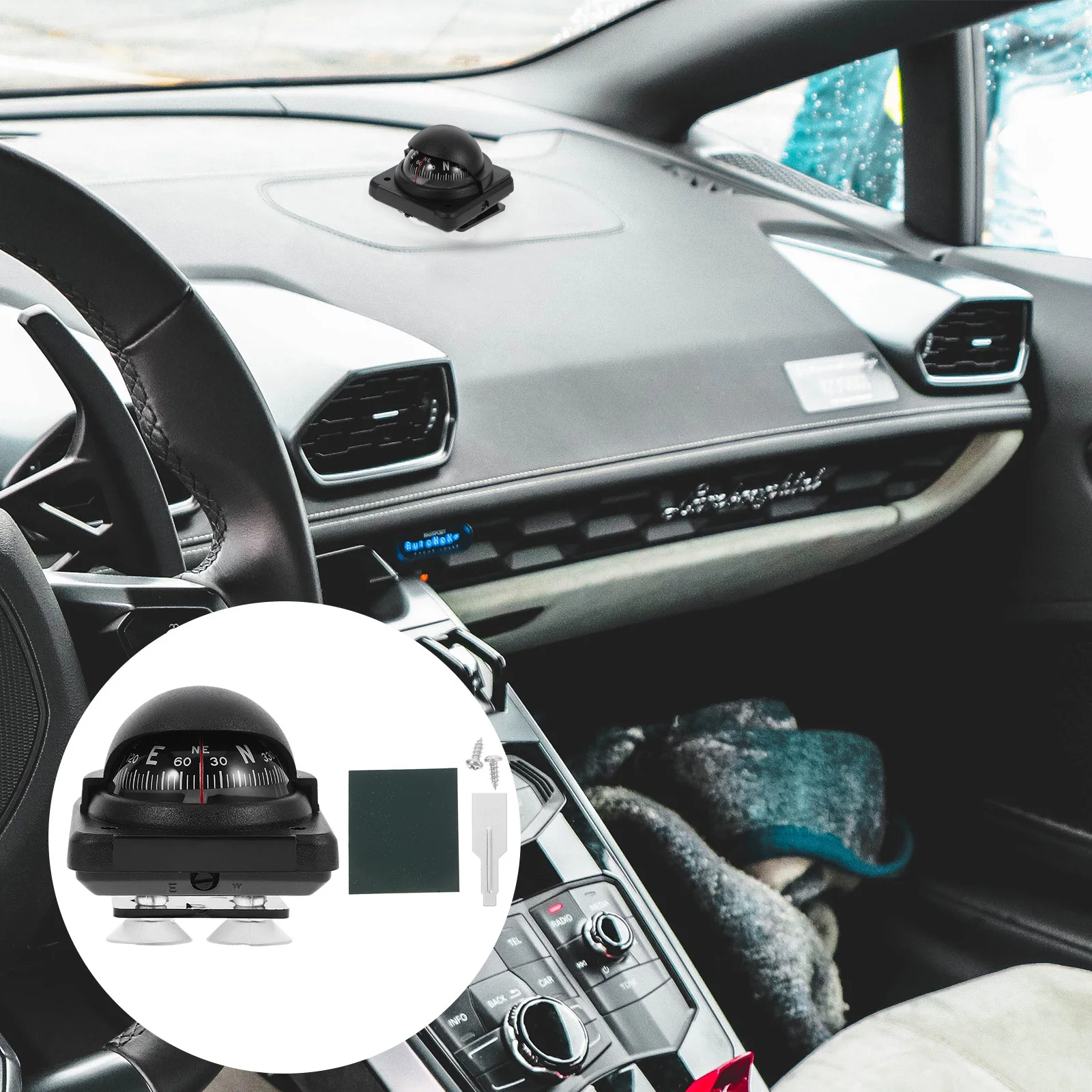 

Car Compass Ball Adjustable Automotive Dashboard Navigation Tool For Vehicle Boat Truck Mount High Precision Marine Compass