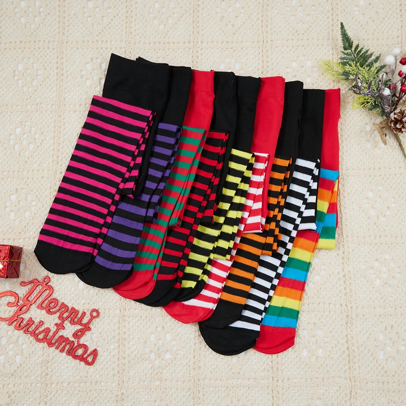 70cm Kids Girls Striped Pantyhose  Kids Striped Pattern High Waist Cosplay Leggings Halloween Christmas Pantyhose