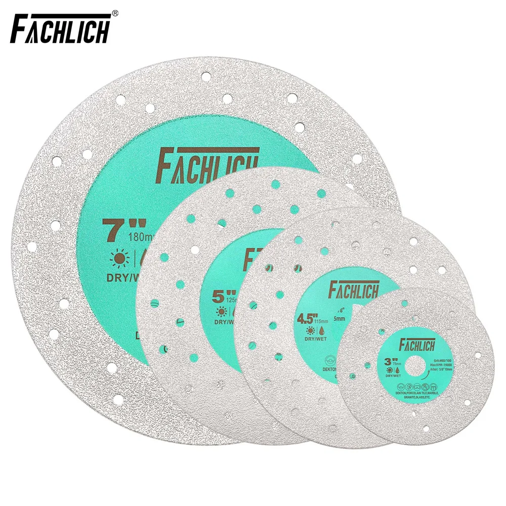 

FACHLICH 1pc Porous Widened Cutting Blade 75/115/125/180mm Ultra-Thin Disc Dekton Porcelain Marble Glass Granite 3/4.5/5/7inch