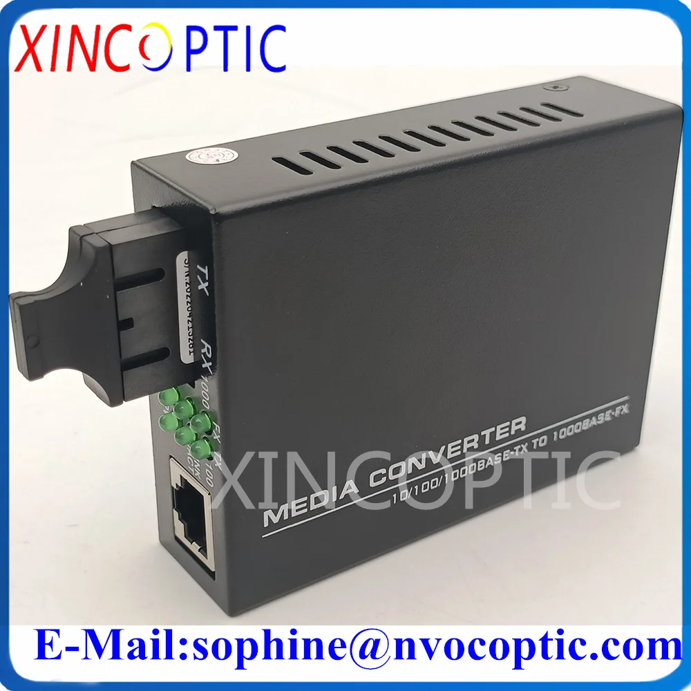 

10/100/1000M Multimode MM 2KM Duplex Gigabit 1310nm SC/UPC Dual Fiber Optic to UTP RJ45 Ethernet Media Convertor