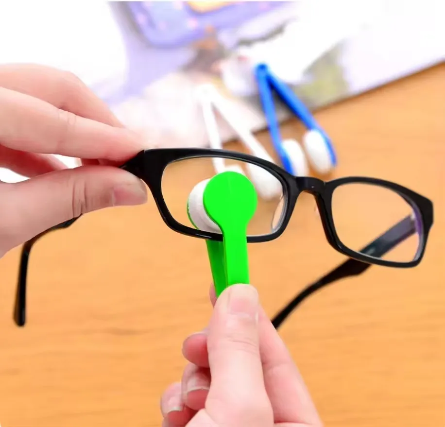 Creative Two-Side Glasses Brush Soft Microfiber Spectacles Cleaner Glasses Cleaner Rub Eyeglass Cleaning Brush Wiping Tool