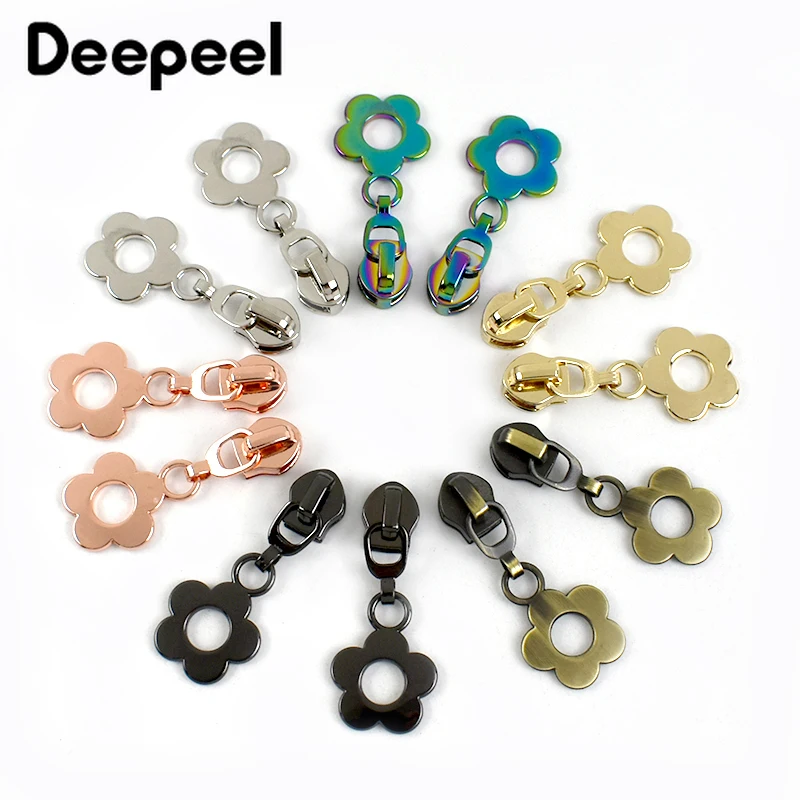

10/20/30Pcs 5# Flower Zipper Sliders Zip Pulls for Nylon Zipper Tape Bag Pocket Clothes Sewing Zip Head Repair Replacement Kits