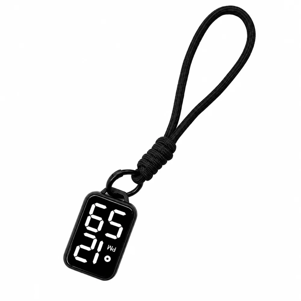 LED Pocket Watch Keychain Digital Display Waterproof Electronic Hanging Watch Big Numbers Multipurpose Digital Watch Kid Adult