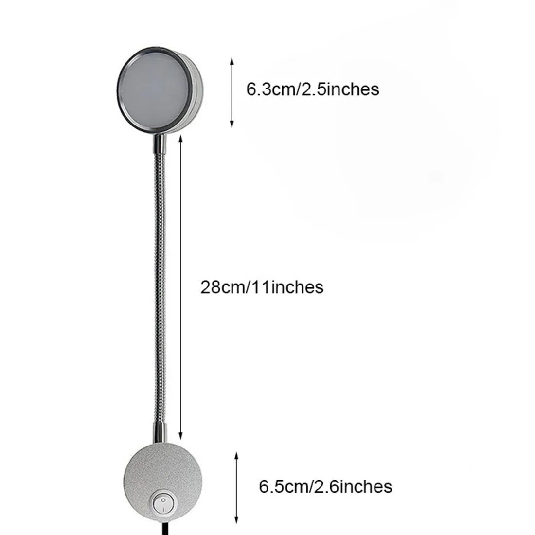 مرنة التوصيل السلكية 3 واط 3 واط Gooseneck Led الجدار ضوء الشمعدان مصباح الإضاءة لغرفة النوم القراءة مرآة الحمام الجبهة مصباح التوصيل