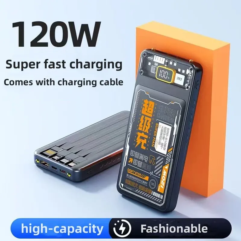 

100% Original 20000mAh High-capacity Portable Power Source Fashion Mech 120W Super Fast Charging Power Bank