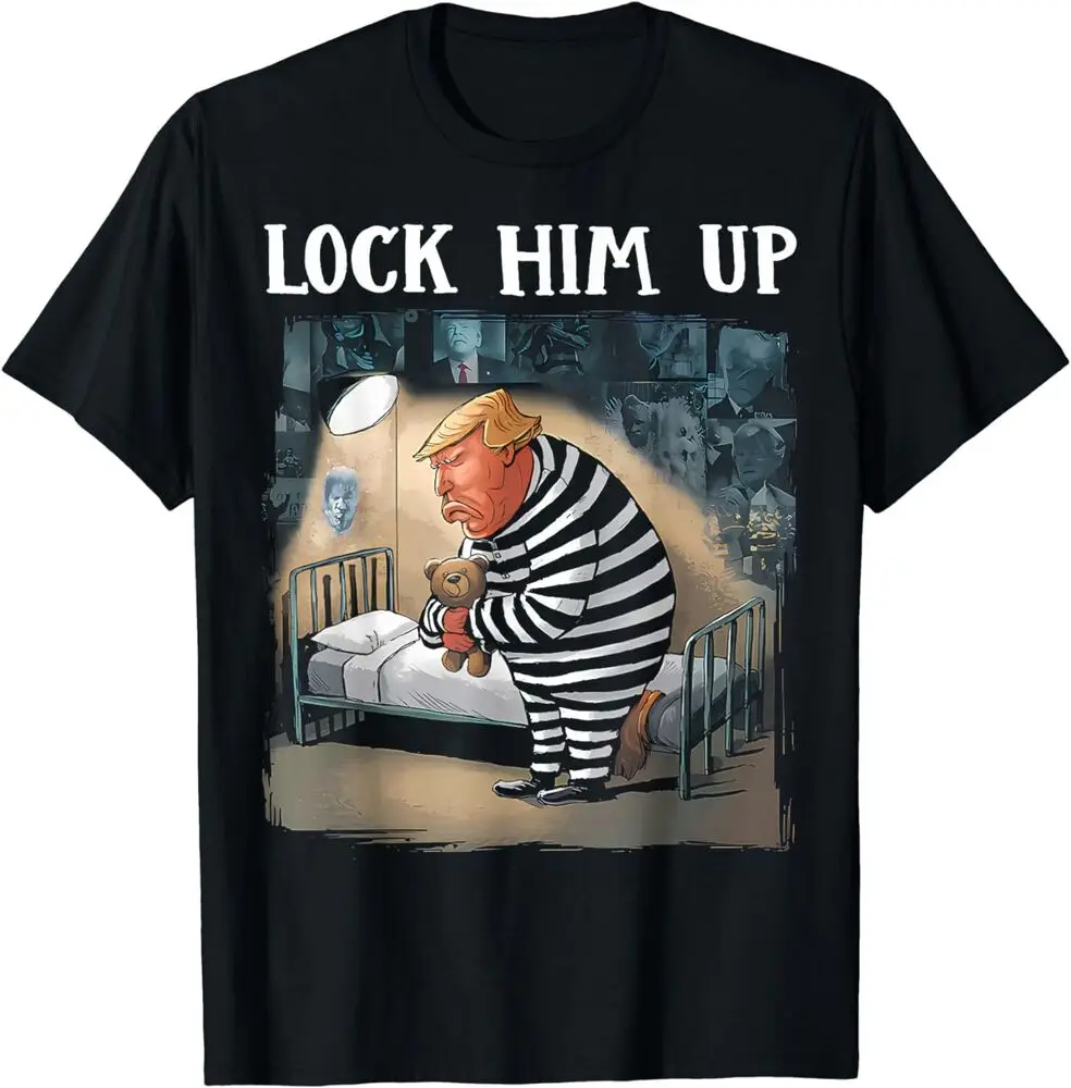 Lock Him Up Anti-Trump 2024 Funny Jail Trump T-Shirt  Anime Graphic T-shirts for Men Clothing Women