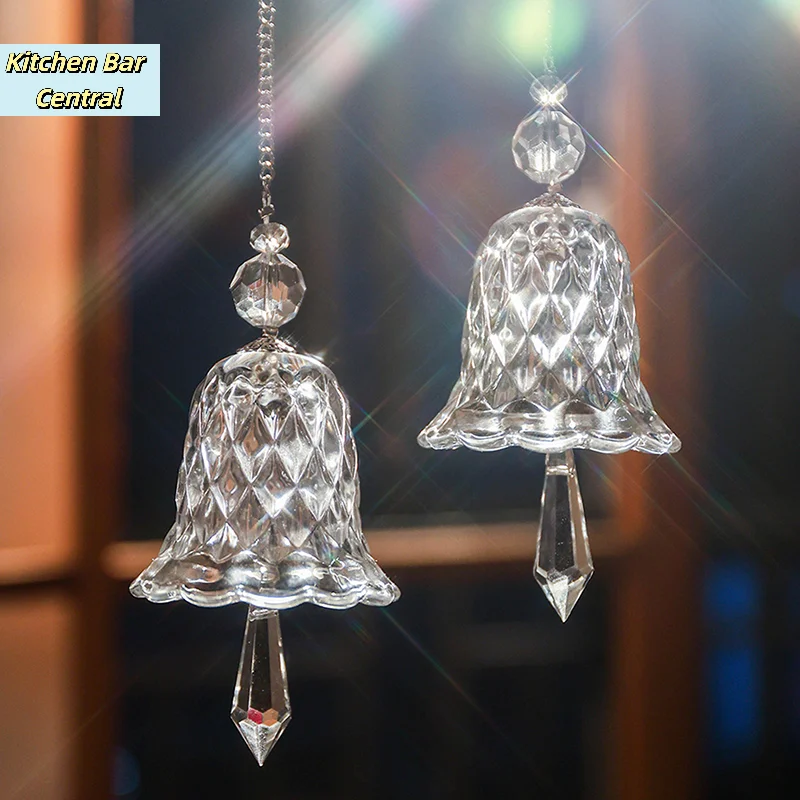 【Crystal Wind Chimes Hanging Suncatcher Wind Music Bell Glass Prism Rainbow Maker Car Pendant Window Garden Decoration】